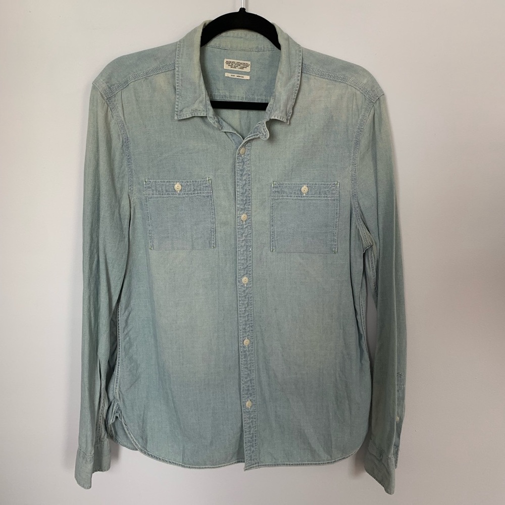 All Saints Distressed Denim Shirt